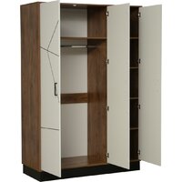 Шкаф распашной Олмеко Гамма 54.12 3-х дверный (таксония/черный/ПВХ белый) - Превью изображения №4 — Интернет-магазин ПроЗаказ