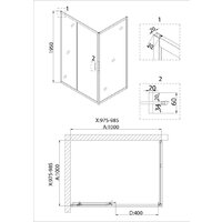 Душевая дверь Niagara NG-62-10A 100х195 - Превью изображения №4 — Интернет-магазин ПроЗаказ