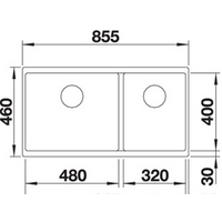 Кухонная мойка Blanco Subline 480/320-U (кофе) 523593 - Превью изображения №2 — Интернет-магазин ПроЗаказ