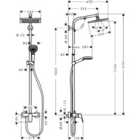 Душевая система  Hansgrohe Crometta E 240 1jet Showerpipe [27284000] - Превью изображения №2 — Интернет-магазин ПроЗаказ