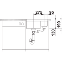 Кухонная мойка Blanco Rotan 340/160-U 523078 (белый) - Превью изображения №4 — Интернет-магазин ПроЗаказ