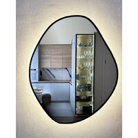 Зеркало EMZE Led с подсветкой и УФ-окантовкой 76x92 LED.UV.NF.76.92.CHE.4K (черный) - Превью изображения №2 — Интернет-магазин ПроЗаказ