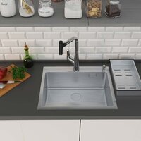 Кухонная мойка Roxen Simple 560220-55 сатин (с коландером и дозатором) - Превью изображения №3 — Интернет-магазин ПроЗаказ