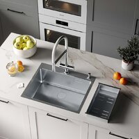 Кухонная мойка Roxen Simple 560220-55 сатин (с коландером и дозатором) - Превью изображения №2 — Интернет-магазин ПроЗаказ