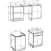 Готовая кухня ВерсоМебель Эко-1 1.7 (белый фасадный/черный/ст.мрамор итальянский) - Превью изображения №8 — Интернет-магазин ПроЗаказ