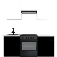 ВерсоМебель Эко-1 1.7 (белый фасадный/черный/ст.мрамор итальянский)