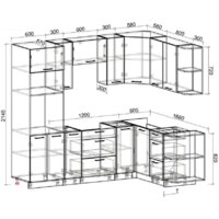 Готовая кухня Интерлиния Мила Лайт 1.68x2.4 правая без столешницы (белый платинум) - Превью изображения №2 — Интернет-магазин ПроЗаказ