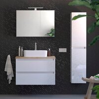  Lauter Шкаф с зеркалом Mia 80 (белый глянец) - Превью изображения №2 — Интернет-магазин ПроЗаказ