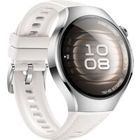 Умные часы Huawei Watch 5 42 мм (серебристый, с белым силиконовым ремешком, международная версия) - Превью изображения №5 — Интернет-магазин ПроЗаказ