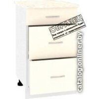 Шкаф напольный Кортекс-мебель Корнелия Лира НШ50р3ш (дуб сонома/королевский опал) - Превью изображения №4 — Интернет-магазин ПроЗаказ