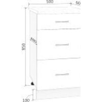Шкаф напольный Кортекс-мебель Корнелия Лира НШ50р3ш (дуб сонома/королевский опал) - Превью изображения №5 — Интернет-магазин ПроЗаказ