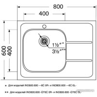Кухонная мойка Ukinox Иннова IND800.600-6C 0L - Превью изображения №2 — Интернет-магазин ПроЗаказ