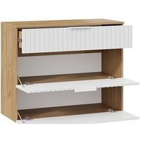 Тумба для обуви Трия Хилтон комбинированная Исп.2.3 (дуб крафт золотой/белый матовый) - Превью изображения №3 — Интернет-магазин ПроЗаказ