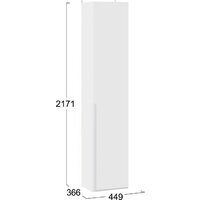 Шкаф-пенал Трия Порто СМ-393.07.211 с 1 глухой дверью (белый жемчуг/белый софт) - Превью изображения №2 — Интернет-магазин ПроЗаказ