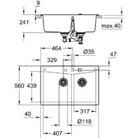 Кухонная мойка Grohe K700 90-C 83.8/55.9 2.0 31657AT0 (серый гранит) - Превью изображения №2 — Интернет-магазин ПроЗаказ