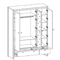Шкаф распашной Black Red White Loft SZF3D2S (дуб вотан/черный) - Превью изображения №4 — Интернет-магазин ПроЗаказ