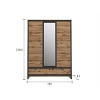 Шкаф распашной Black Red White Loft SZF3D2S (дуб вотан/черный) - Превью изображения №5 — Интернет-магазин ПроЗаказ