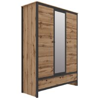 Шкаф распашной Black Red White Loft SZF3D2S (дуб вотан/черный) - Превью изображения №2 — Интернет-магазин ПроЗаказ