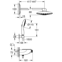 Душевая система  Grohe Rainshower System Smartcontrol 360 Duo 26443000 - Превью изображения №2 — Интернет-магазин ПроЗаказ