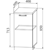 Шкаф напольный ДСВ Тренто С 400 левый (серый/серый) - Превью изображения №3 — Интернет-магазин ПроЗаказ