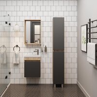  Onika Шкаф-пенал Милтон 30 403078 (серый/дуб сонома) - Превью изображения №2 — Интернет-магазин ПроЗаказ