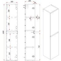  ЗОВ Шкаф-пенал для ванной Лира 150 LP150MW0MWGVA (белый глянец) - Превью изображения №5 — Интернет-магазин ПроЗаказ