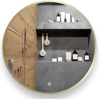 Зеркало EMZE Led с подсветкой и УФ-окантовкой D80 LED.UV.80.80.AUR (золото) - Превью изображения №1 — Интернет-магазин ПроЗаказ
