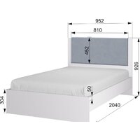 Кровать Аквилон Акцент №900М (белое сияние/веллюкс 49) - Превью изображения №7 — Интернет-магазин ПроЗаказ