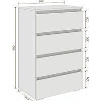 Комод Кортекс-мебель Бари 60 4ш (дуб сонома/дуб сонома/дуб сонома) - Превью изображения №5 — Интернет-магазин ПроЗаказ