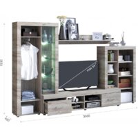 Стенка Империал Джерси (дуб крафт/серый) - Превью изображения №2 — Интернет-магазин ПроЗаказ