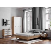 Кровать Мебельград Калгари 1600 (дуб натуральный светлый/белый матовый) - Превью изображения №4 — Интернет-магазин ПроЗаказ