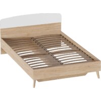 Кровать Мебельград Калгари 1600 (дуб натуральный светлый/белый матовый) - Превью изображения №2 — Интернет-магазин ПроЗаказ