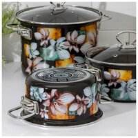 Набор кастрюль КМЗ Адель 5 1 Элит (3шт, коричневый) - Превью изображения №3 — Интернет-магазин ПроЗаказ