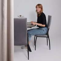 Кухонный стол Мамадома Rondo M-100 раздвижной 100-135 (дымчатая керамика/черный) - Превью изображения №7 — Интернет-магазин ПроЗаказ