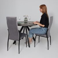 Кухонный стол Мамадома Rondo M-100 раздвижной 100-135 (дымчатая керамика/черный) - Превью изображения №8 — Интернет-магазин ПроЗаказ