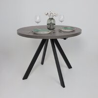 Кухонный стол Мамадома Rondo M-100 раздвижной 100-135 (дымчатая керамика/черный) - Превью изображения №12 — Интернет-магазин ПроЗаказ