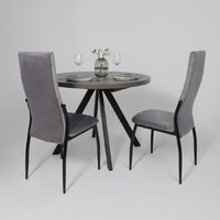 Кухонный стол Мамадома Rondo M-100 раздвижной 100-135 (дымчатая керамика/черный) - Превью изображения №10 — Интернет-магазин ПроЗаказ