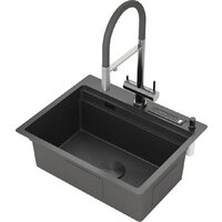 Кухонная мойка Roxen Stage 560250-60-BS оружейная сталь (с держателем для ножей и аксессуарами) - Превью изображения №3 — Интернет-магазин ПроЗаказ