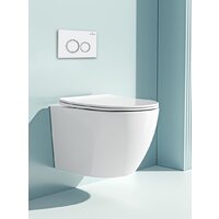 Унитаз подвесной Roxen Antares в комплекте с инсталляцией StounFix Dual Fresh 6 в 1 501057 (кнопка: белый глянец) - Превью изображения №7 — Интернет-магазин ПроЗаказ