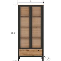 Шкаф-витрина Black Red White Loft REG2W1S (дуб вотан/черный) - Превью изображения №4 — Интернет-магазин ПроЗаказ