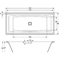 Ванна Riho Still Square Led 170x75 BR0200500K00132 (подголовник, без ножек) - Превью изображения №2 — Интернет-магазин ПроЗаказ