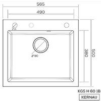 Кухонная мойка Kernau KGS H 60 1B Deep Black - Превью изображения №2 — Интернет-магазин ПроЗаказ