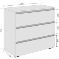 Комод Кортекс-мебель Бари 80 3ш (белый/белый/белый) - Превью изображения №5 — Интернет-магазин ПроЗаказ