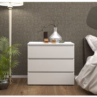 Комод Кортекс-мебель Бари 80 3ш (белый/белый/белый) - Превью изображения №3 — Интернет-магазин ПроЗаказ