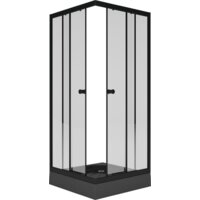 Душевой уголок Метакам Universal Black 80x80 KKS_013566 (прозрачное стекло) - Превью изображения №2 — Интернет-магазин ПроЗаказ