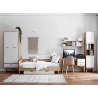 Кровать-тахта Мебельград Калгари 90x200 (дуб натуральный светлый/белый матовый) - Превью изображения №2 — Интернет-магазин ПроЗаказ