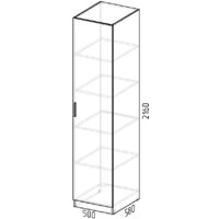 Шкаф-пенал Интермебель Марсель 580 МР-01-MN (графит софт) - Превью изображения №3 — Интернет-магазин ПроЗаказ