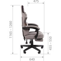 Игровое (геймерское) кресло CHAIRMAN CH27 (ткань, серый/черный) - Превью изображения №9 — Интернет-магазин ПроЗаказ