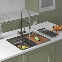 Кухонная мойка Roxen Stage 560250-60-S текстурный сатин (с держателем для ножей и аксессуарами) - Превью изображения №2 — Интернет-магазин ПроЗаказ