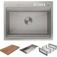 Кухонная мойка Roxen Stage 560250-60-S текстурный сатин (с держателем для ножей и аксессуарами) - Превью изображения №4 — Интернет-магазин ПроЗаказ